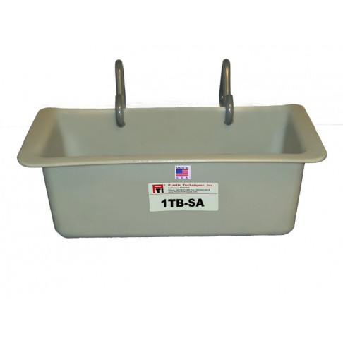 1TB-SA Tool Tray with 3/4" PVC S Hooks, 19 x 8 x 8", Inside or Outside Mount, Gray