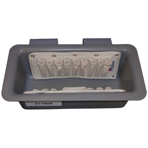 311009 Tool Tray with 7 and 9 Pocket Tool Pouches, 19 x 8 x 8", Outside Mount, Gray