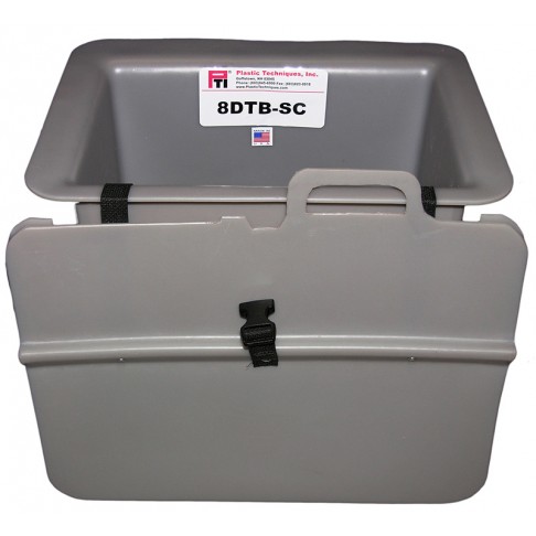 8DTB-SC Tool Tray with Slide-On Cover, 15 x 10 x 8.5", Outside Mount, Gray